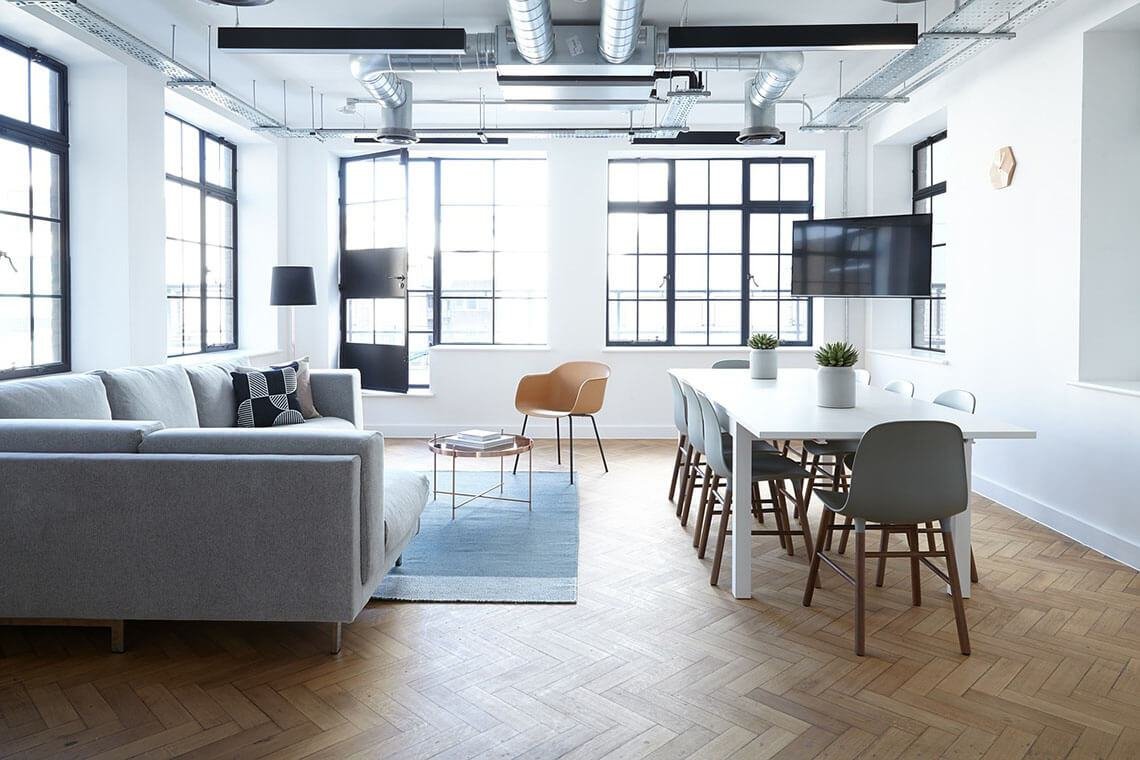 A bright, modern open-plan office